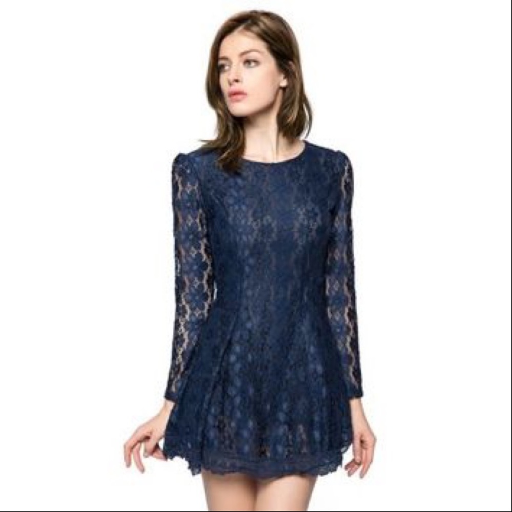 Lucca Couture Floral Lace Skater Dress